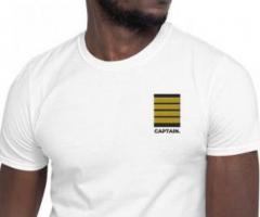 Captain Men's Embroidered Tshirt | Perfect Pilot Gifts