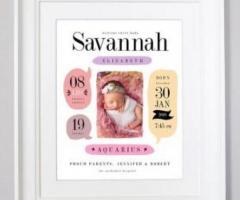 Buy Personalised Framed Gifts for New Baby - Domore