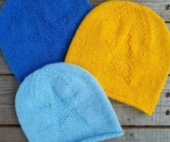 Hand Knit Slouchy Hat, Star Hat, Slouchy Beanie