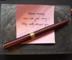 Elegant Wood Fountain Pen with F nib, red brown