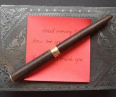 Elegant Wood Fountain Pen with Fine nib, dark brown