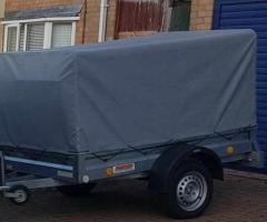 7 x 4 Galvanised car trailer with full cover and Frame vgc. - Image 1