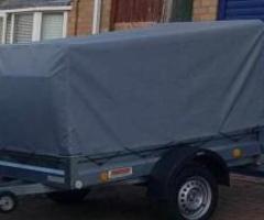 7 x 4 Galvanised car trailer with full cover and Frame vgc. - Image 4