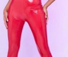 Red PU Leather Jumpsuit